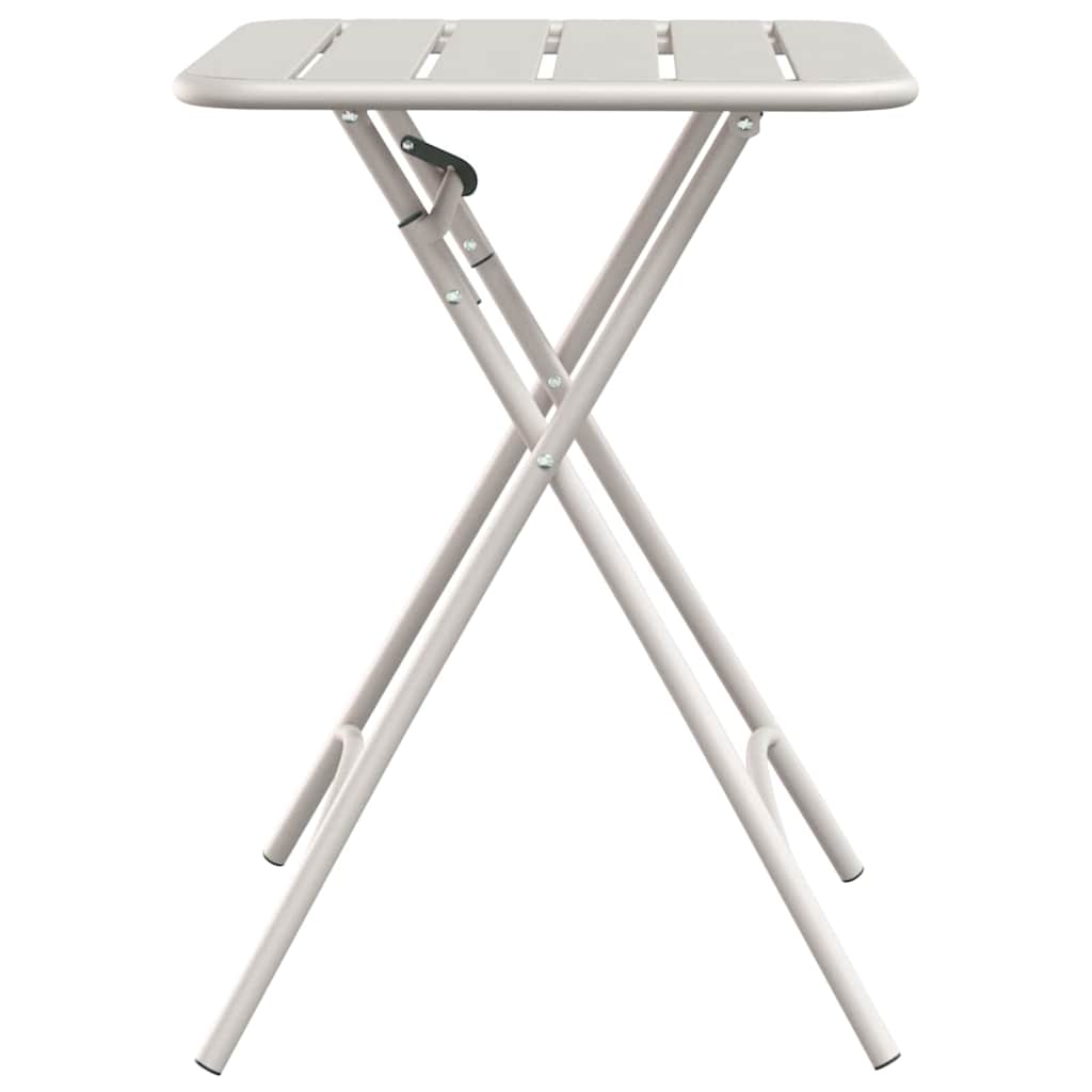Garden Table Folding Beige 55 x 55 x 73 cm Powder-coated Steel