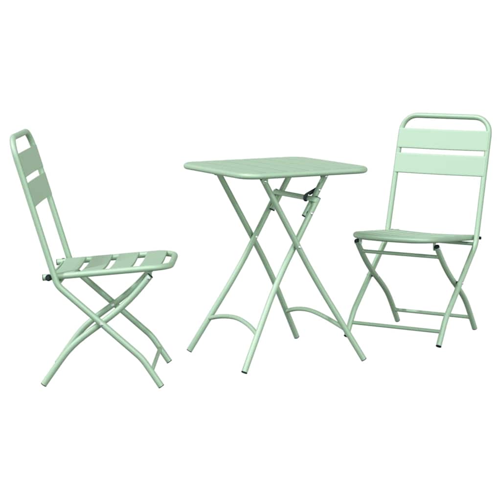 Bistro Set 3 pcs Light mint Steel