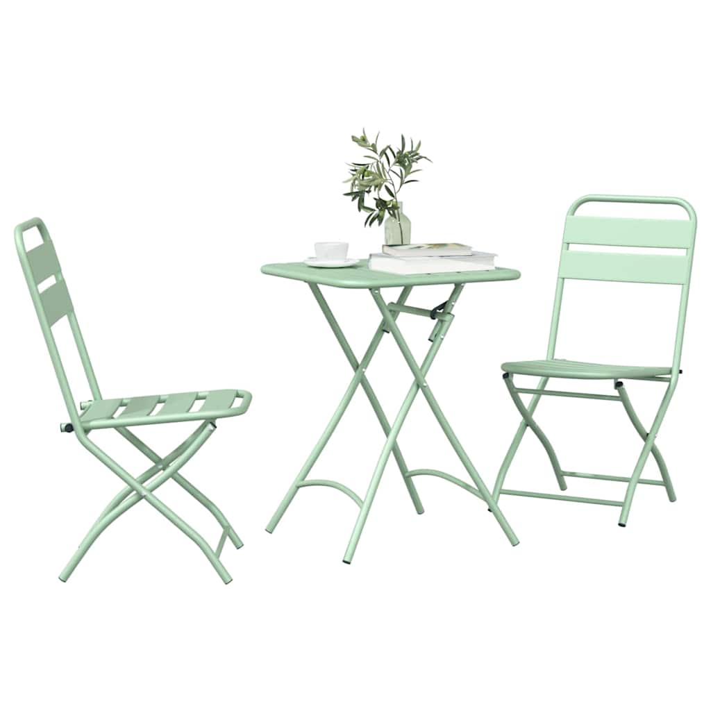 Bistro Set 3 pcs Light mint Steel