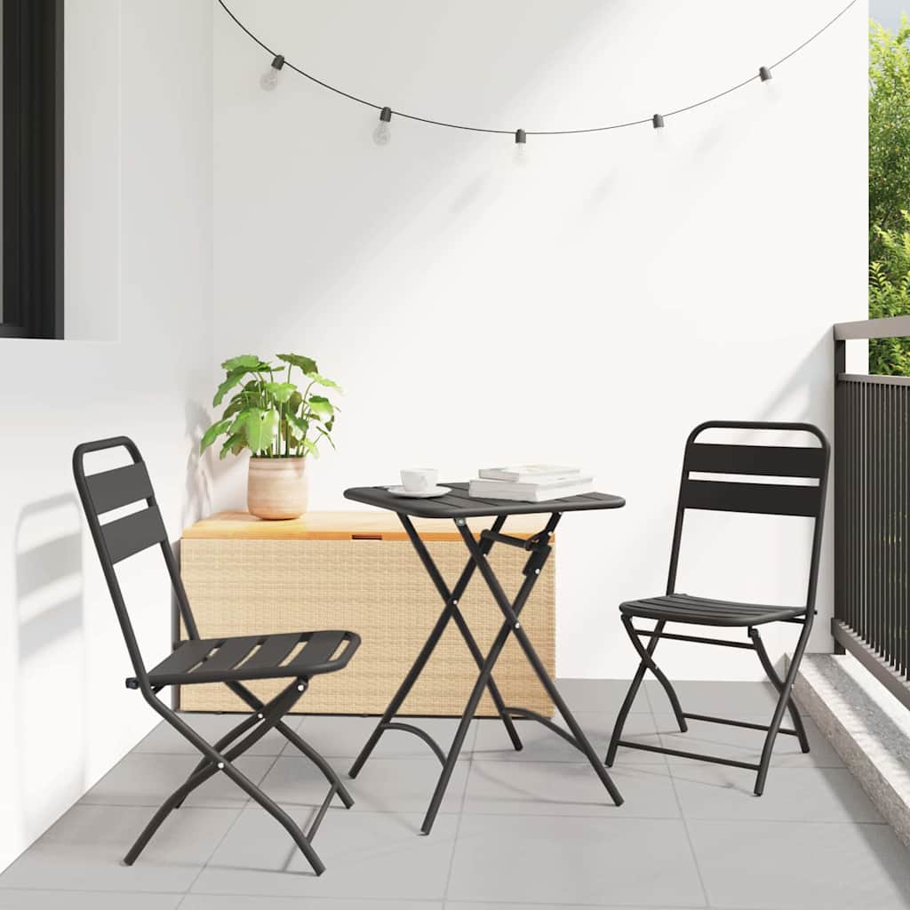 Bistro Set 3 pcs Anthracite Steel