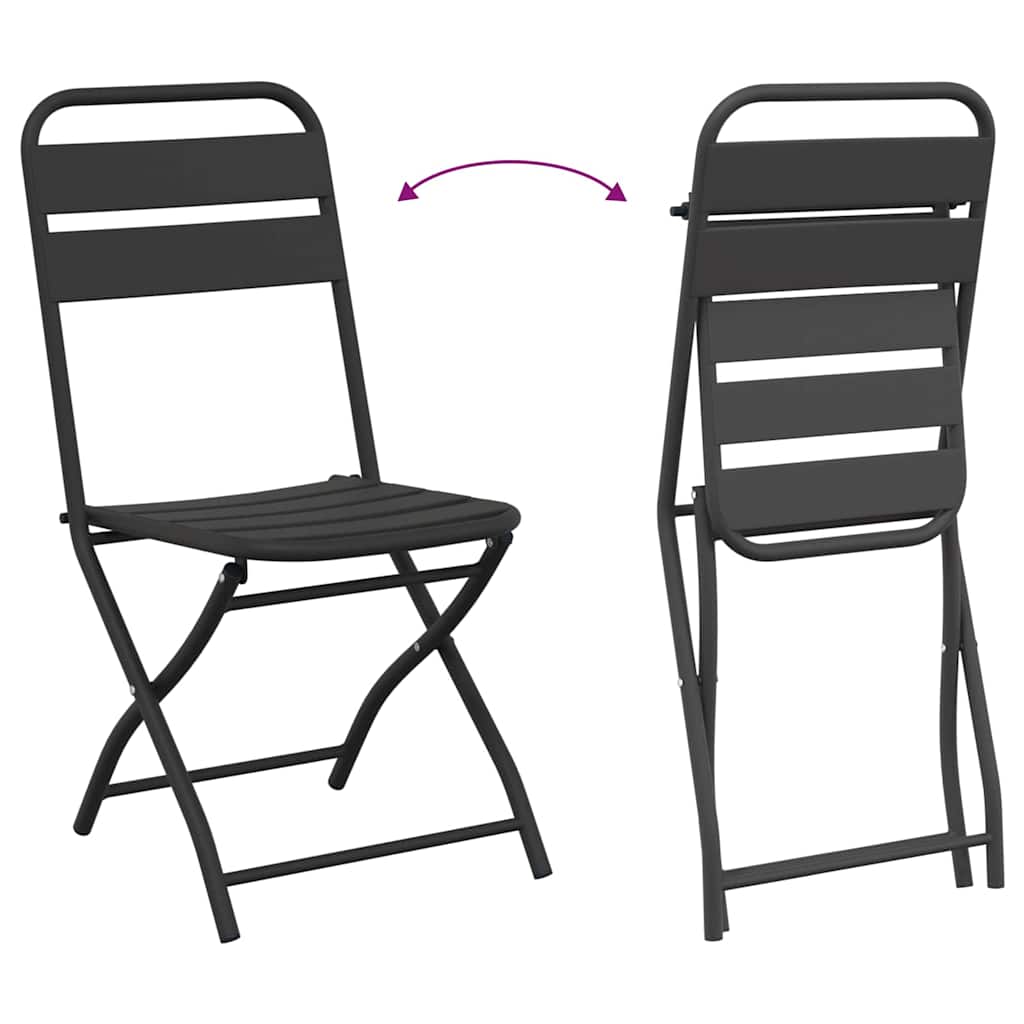 Bistro Set 3 pcs Anthracite Steel