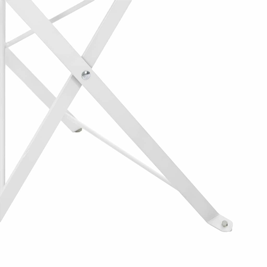 Garden Folding Chair Folding 2 pcs White 42 x 46 x 82cm Steel