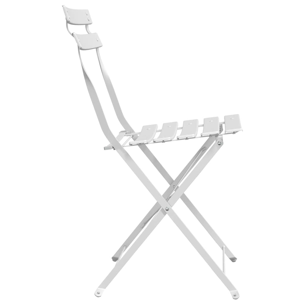 Garden Folding Chair Folding 2 pcs White 42 x 46 x 82cm Steel