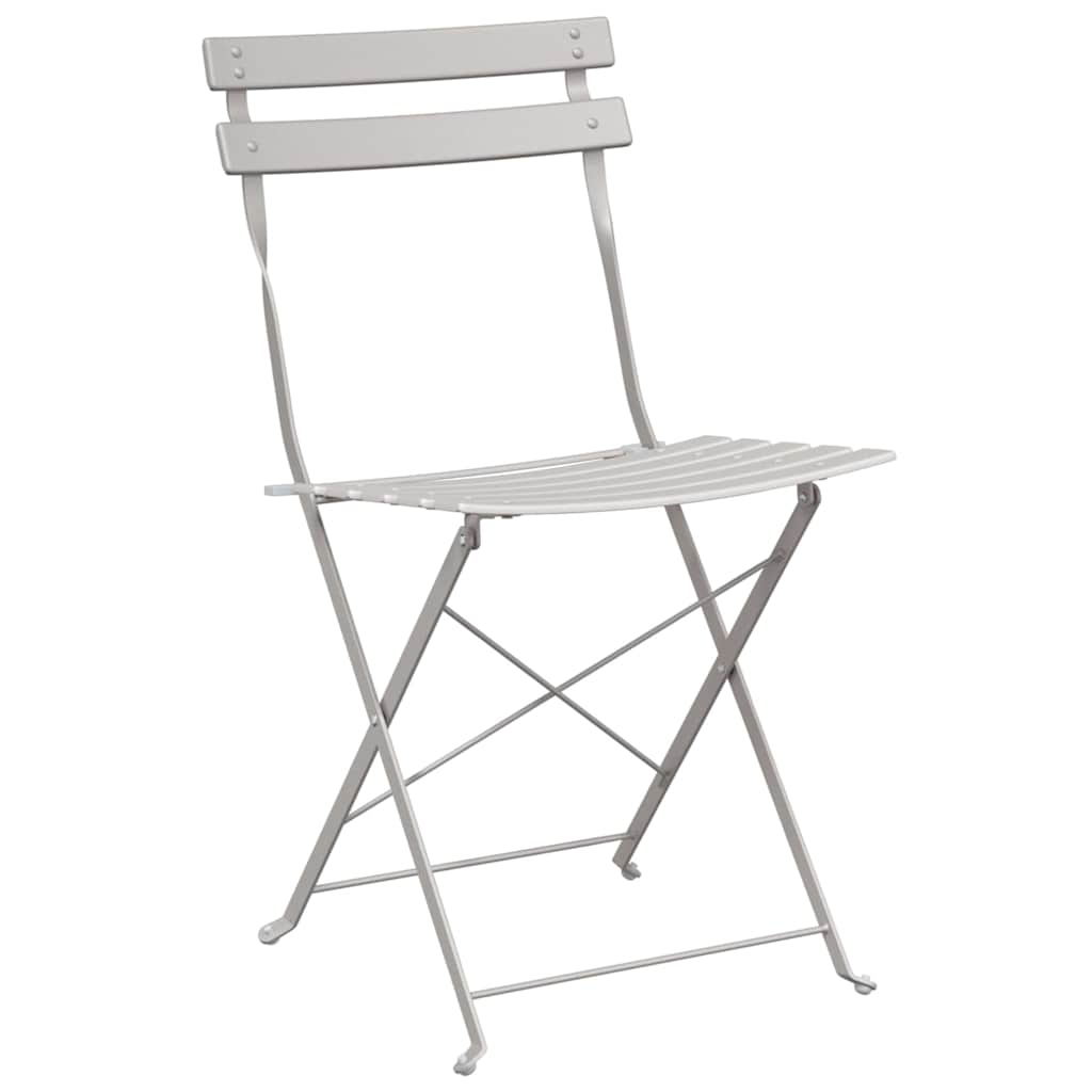 Garden Folding Chair Folding 2 pcs Beige 42 x 46 x 82cm Steel