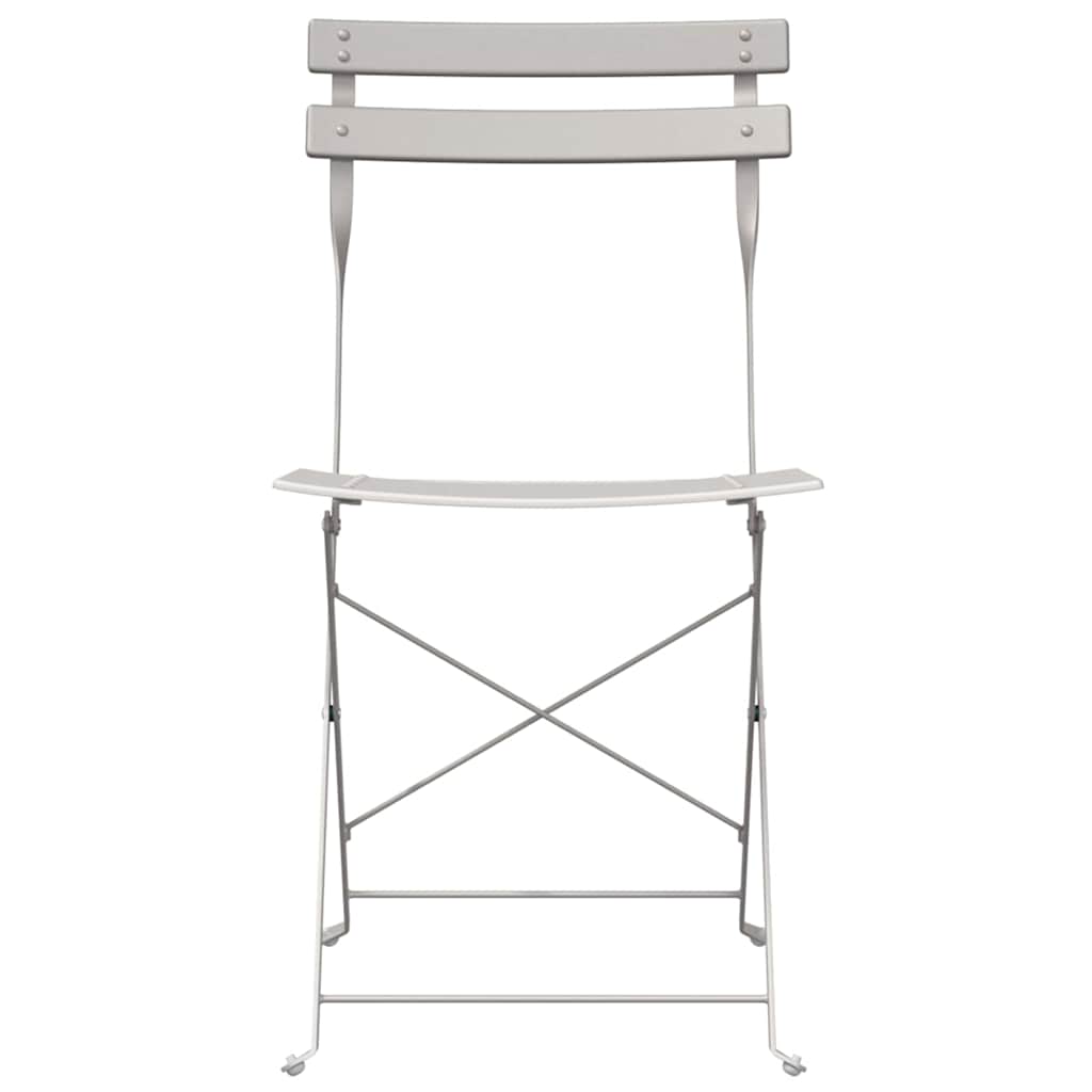 Garden Folding Chair Folding 2 pcs Beige 42 x 46 x 82cm Steel