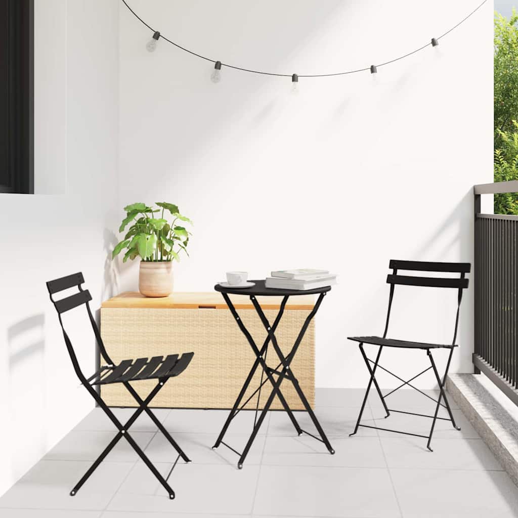 Garden Folding Chair 2 pcs Anthracite 42 x 46 x 82cm Steel