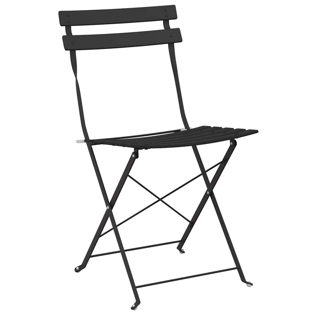 Garden Folding Chair 2 pcs Anthracite 42 x 46 x 82cm Steel