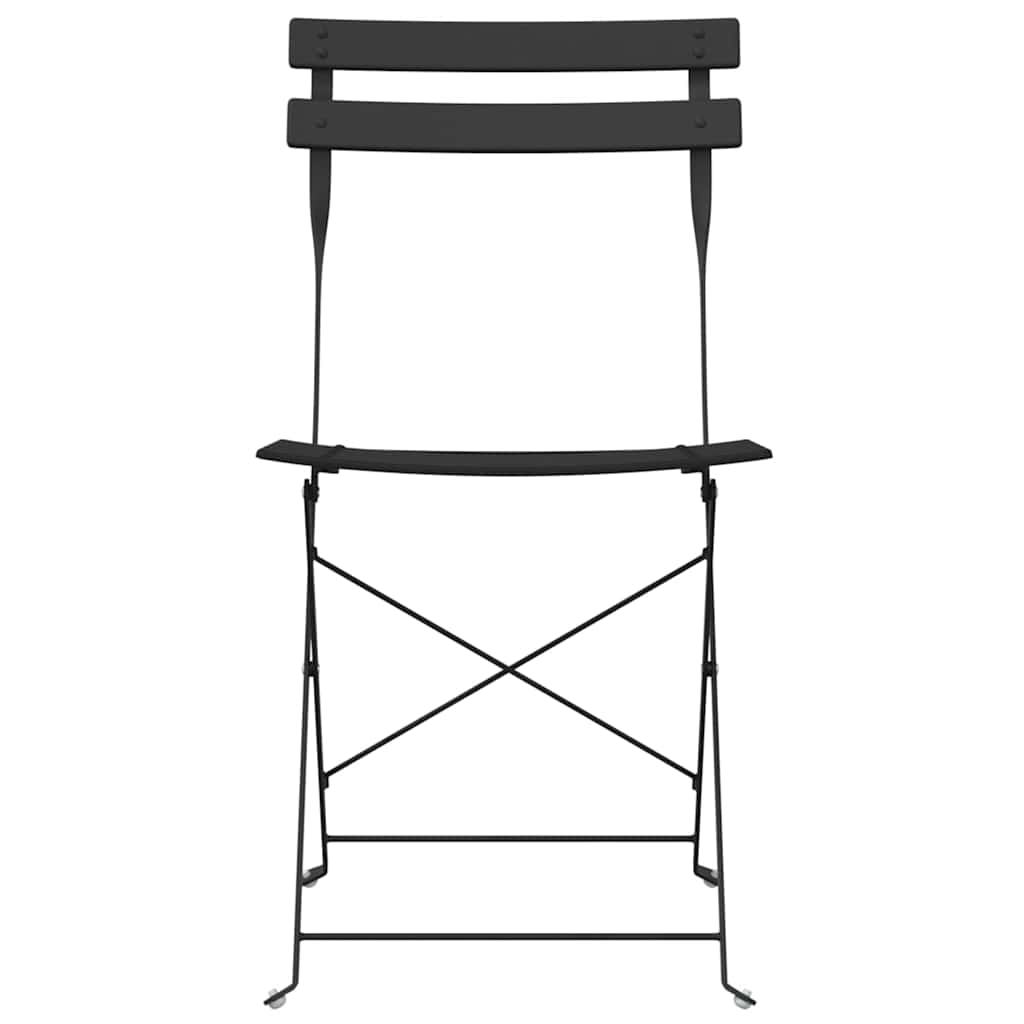 Garden Folding Chair 2 pcs Anthracite 42 x 46 x 82cm Steel