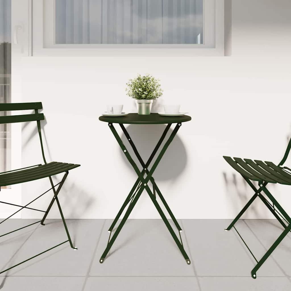 Bistro Table Folding Dark green Ø50x71 cm Powder-coated Steel