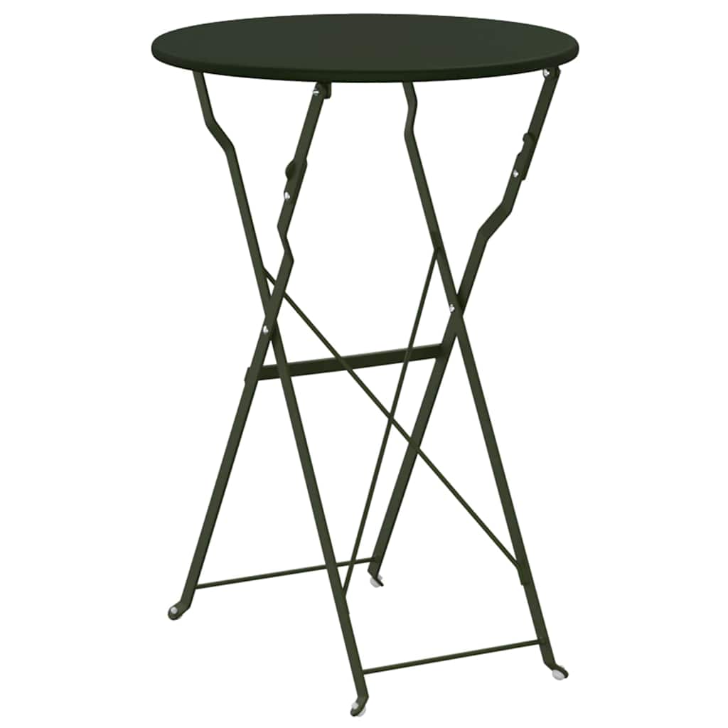 Bistro Table Folding Dark green Ø50x71 cm Powder-coated Steel