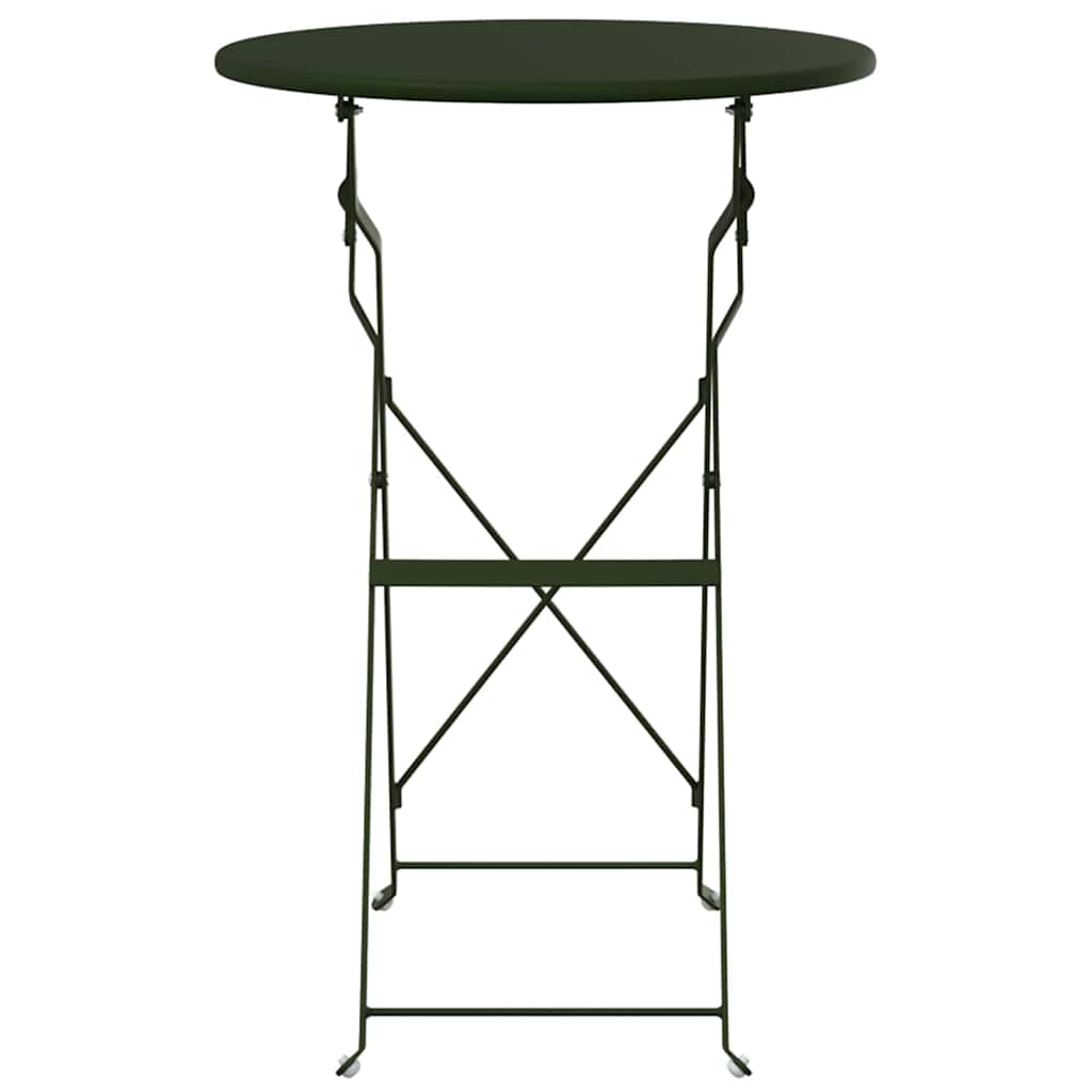 Bistro Table Folding Dark green Ø50x71 cm Powder-coated Steel