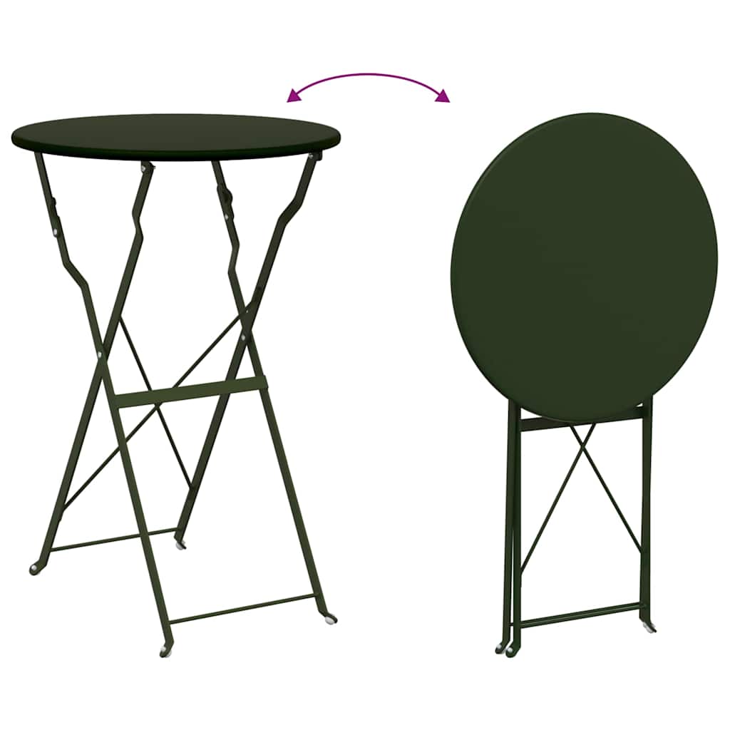 Bistro Table Folding Dark green Ø50x71 cm Powder-coated Steel