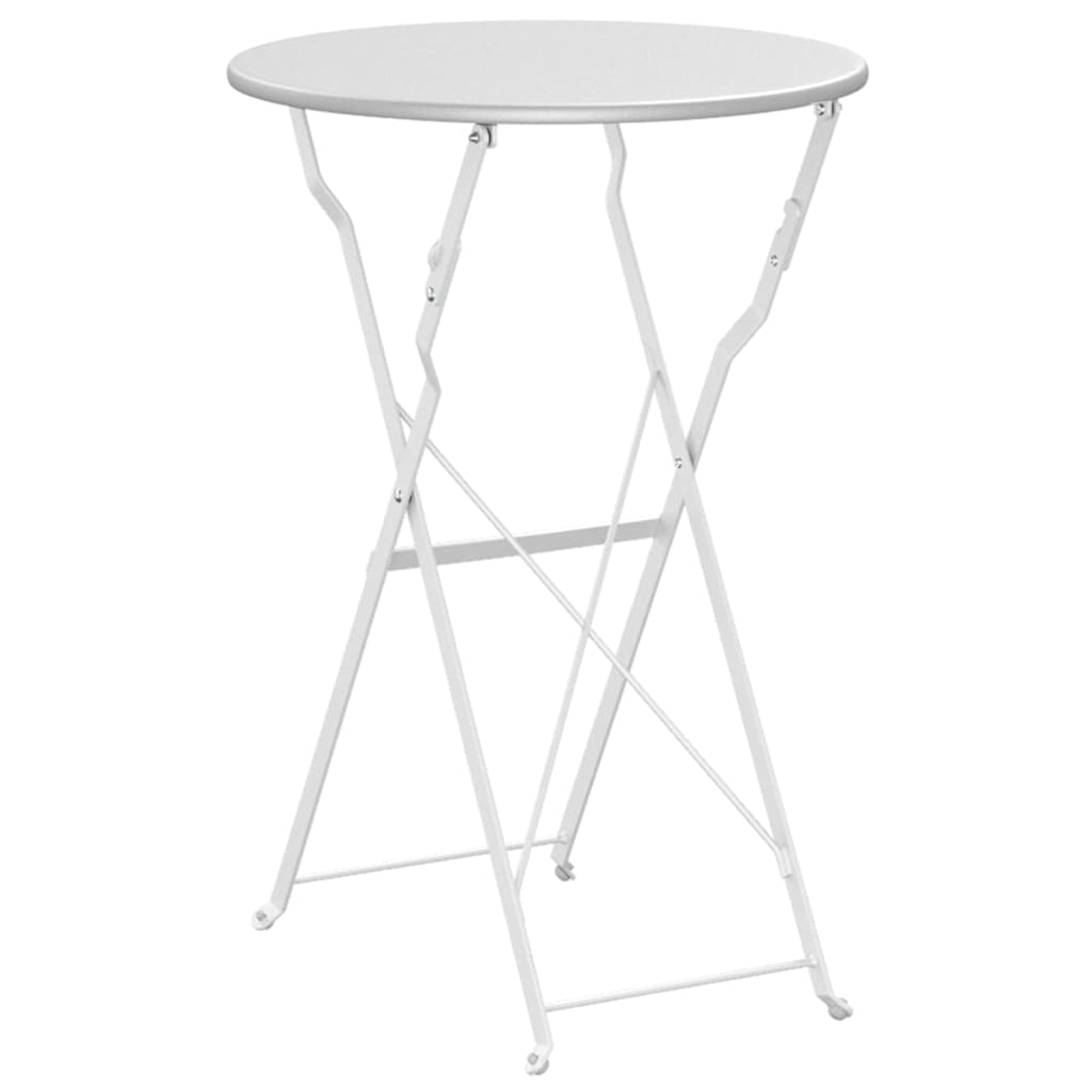 Bistro Table Folding White Ø50x71 cm Powder-coated Steel