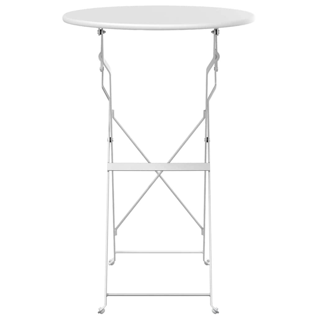 Bistro Table Folding White Ø50x71 cm Powder-coated Steel
