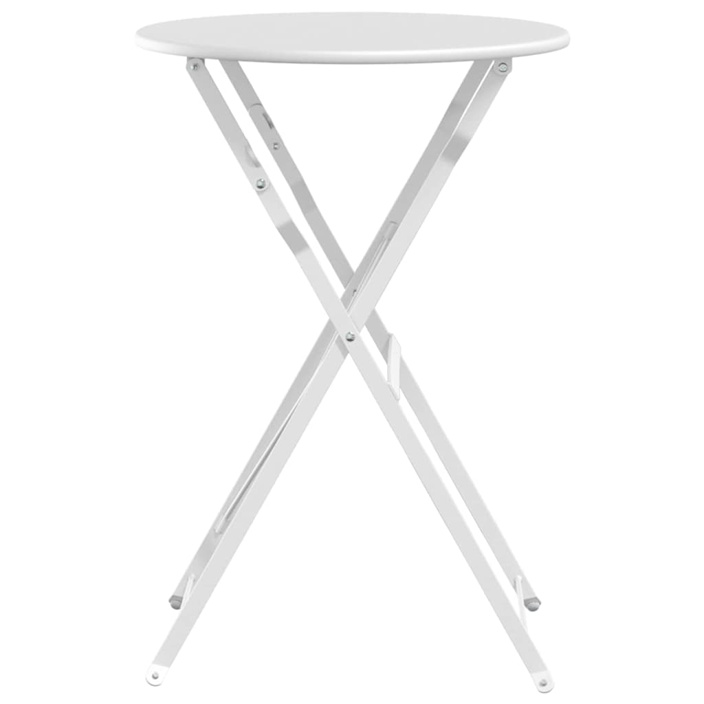 Bistro Table Folding White Ø50x71 cm Powder-coated Steel