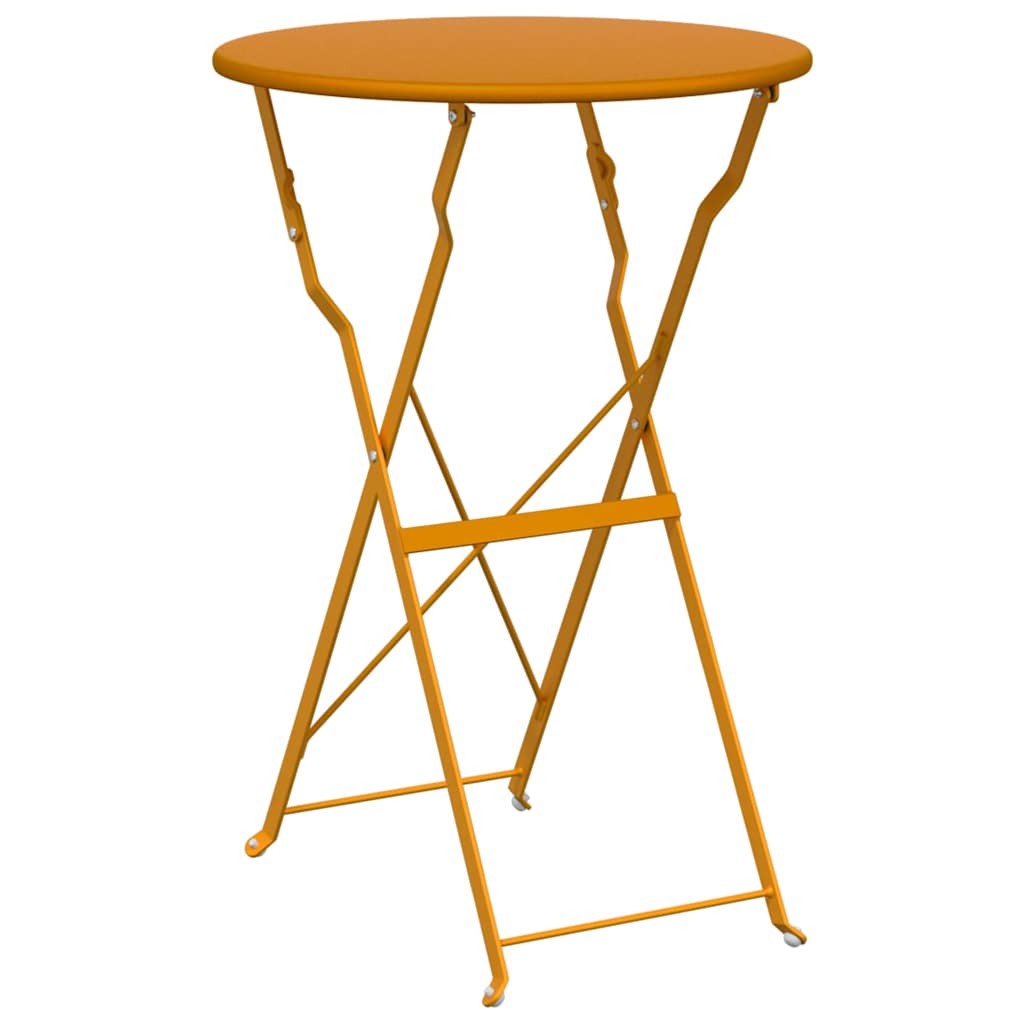 Bistro Table Folding Mustard Ø50x71 cm Powder-coated Steel