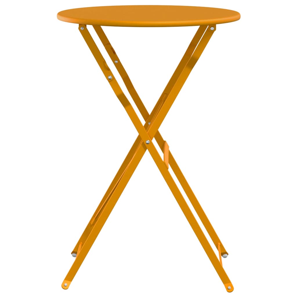 Bistro Table Folding Mustard Ø50x71 cm Powder-coated Steel