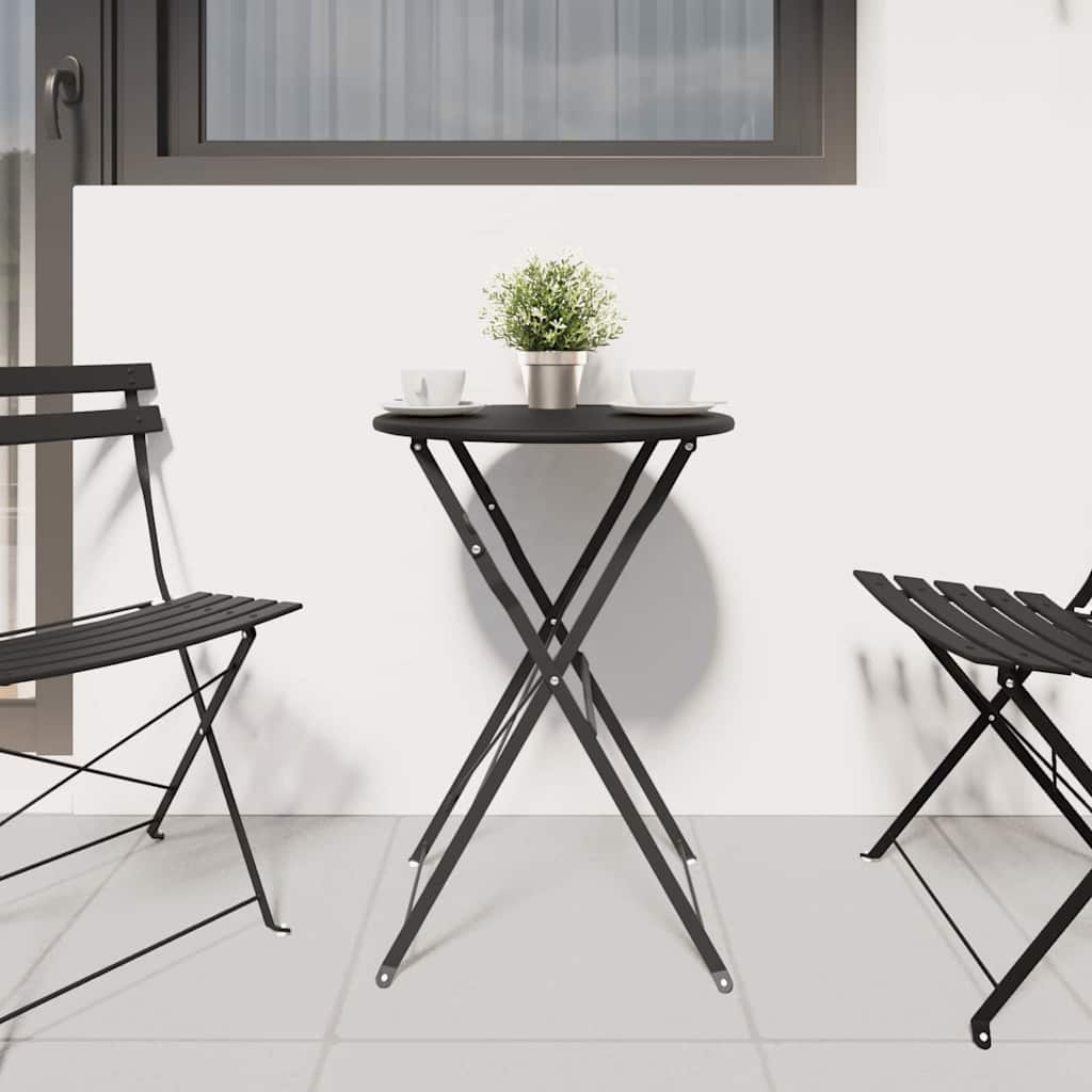 Bistro Table Folding Anthracite Ø50x71 cm Powder-coated Steel