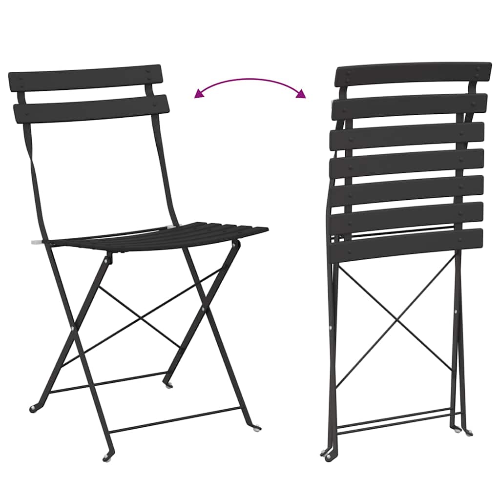 Folding Bistro Set 3 pcs Anthracite Steel
