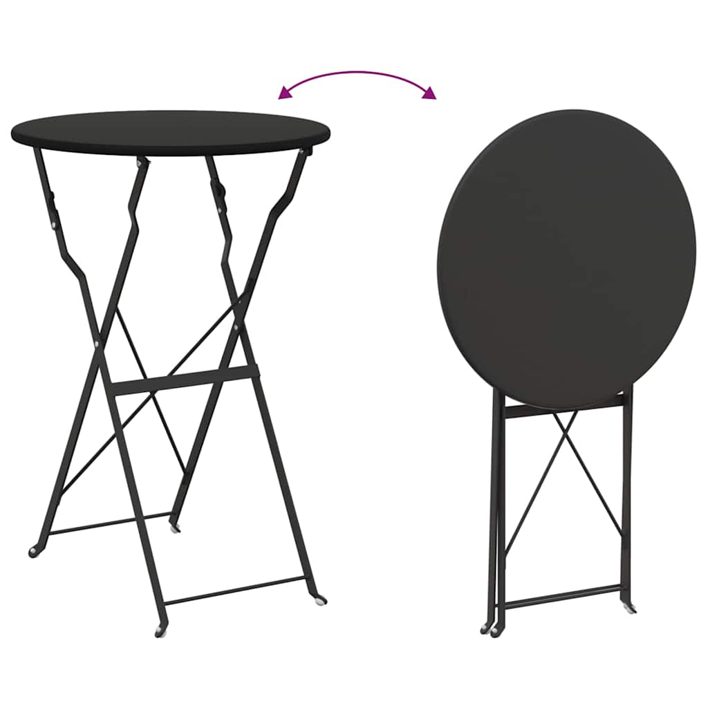 Folding Bistro Set 3 pcs Anthracite Steel