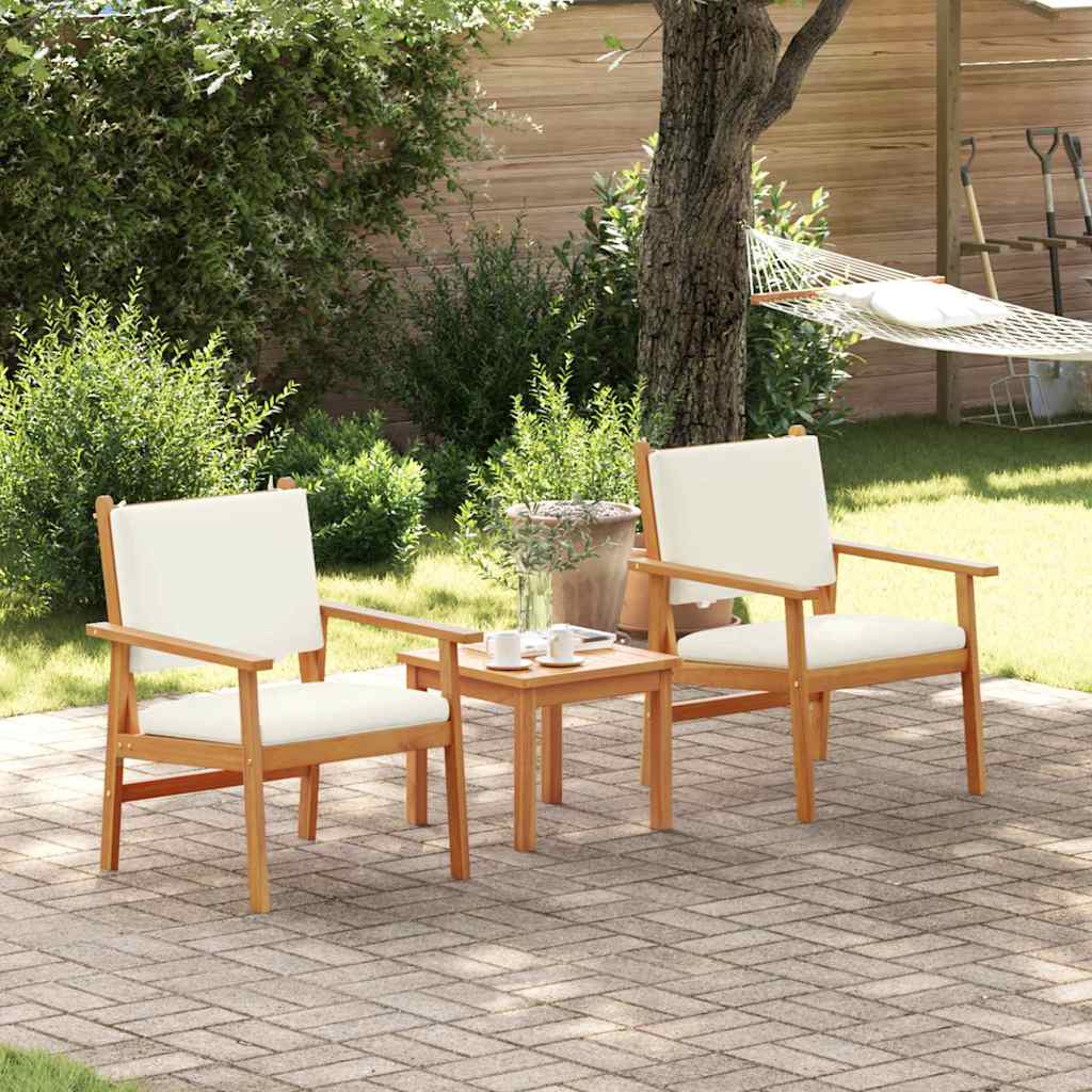 Garden Sofa Set 3 pcs Brown 45 x 45 x 38cm Solid Acacia wood