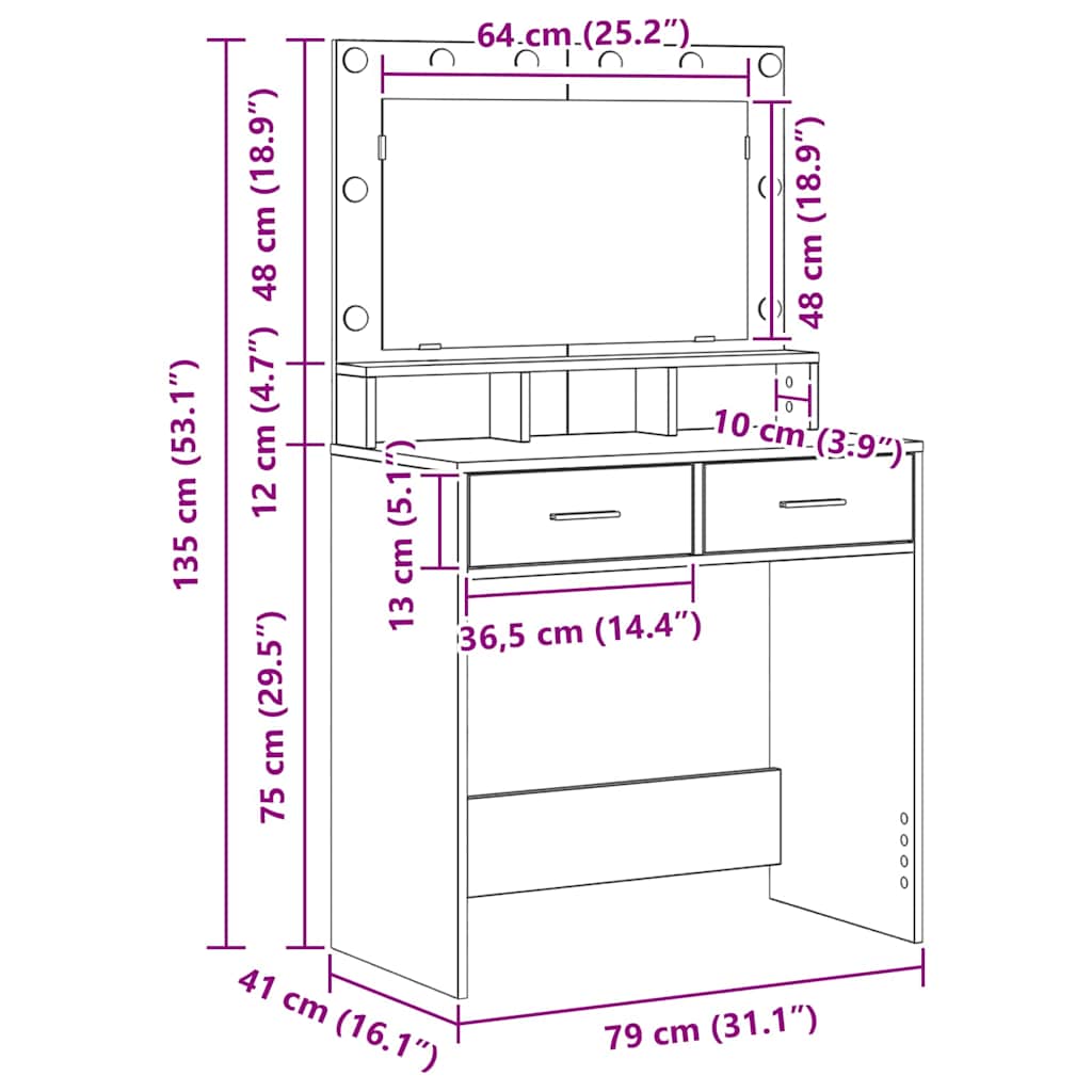 Dressing Table Engineered Wood