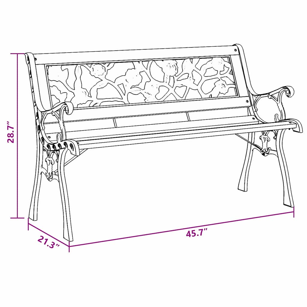 Bench Brown 116 x 54 x 73cm Wood