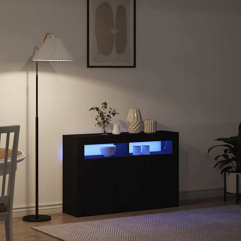 Sideboard Black 116 x 30 x 75 cm Engineered wood