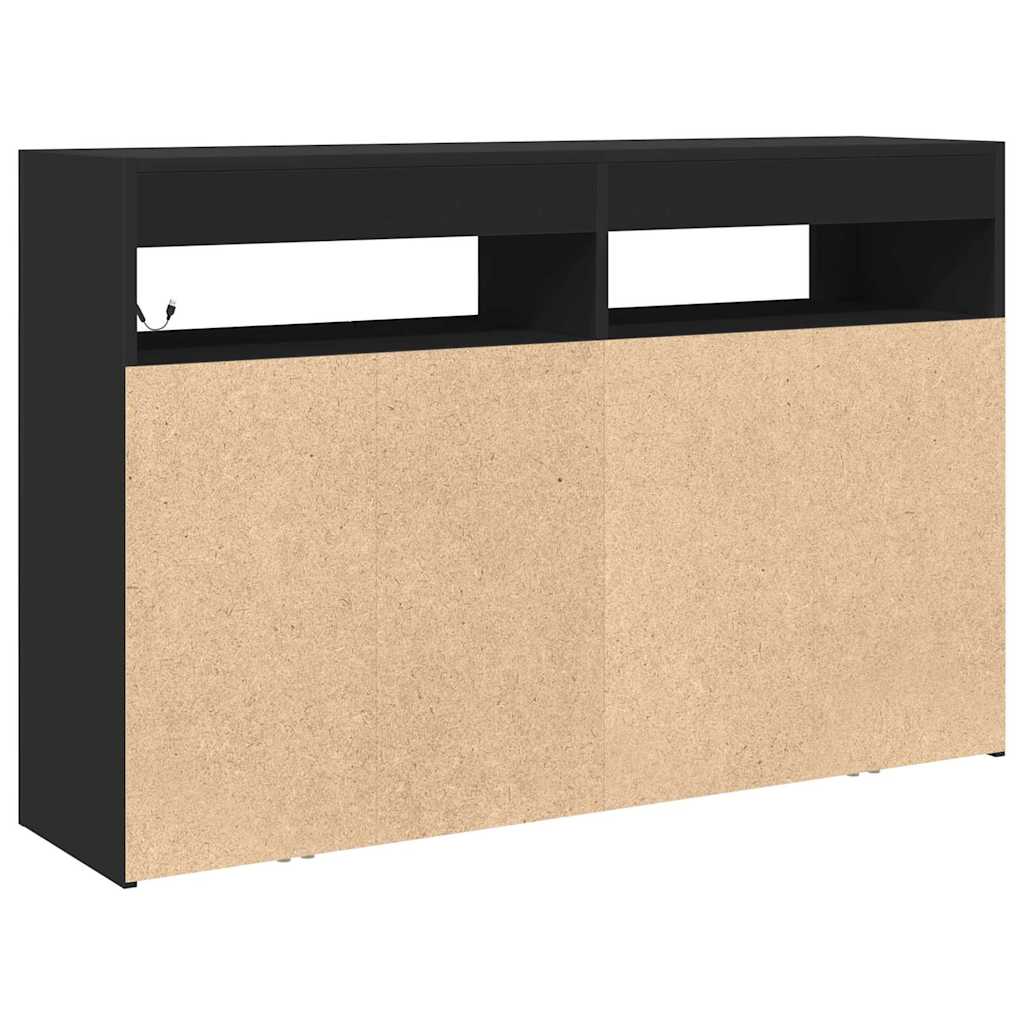Sideboard Black 116 x 30 x 75 cm Engineered wood
