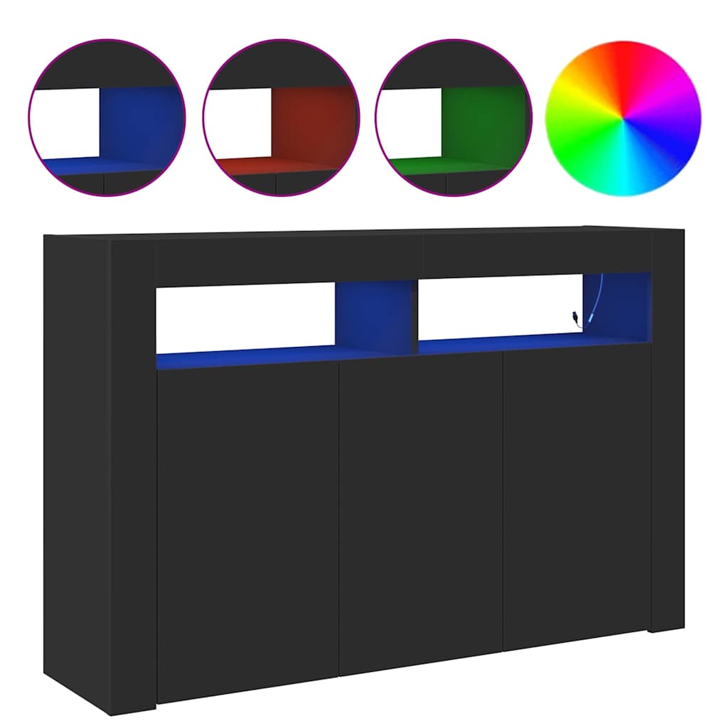 Sideboard Black 116 x 30 x 75 cm Engineered wood