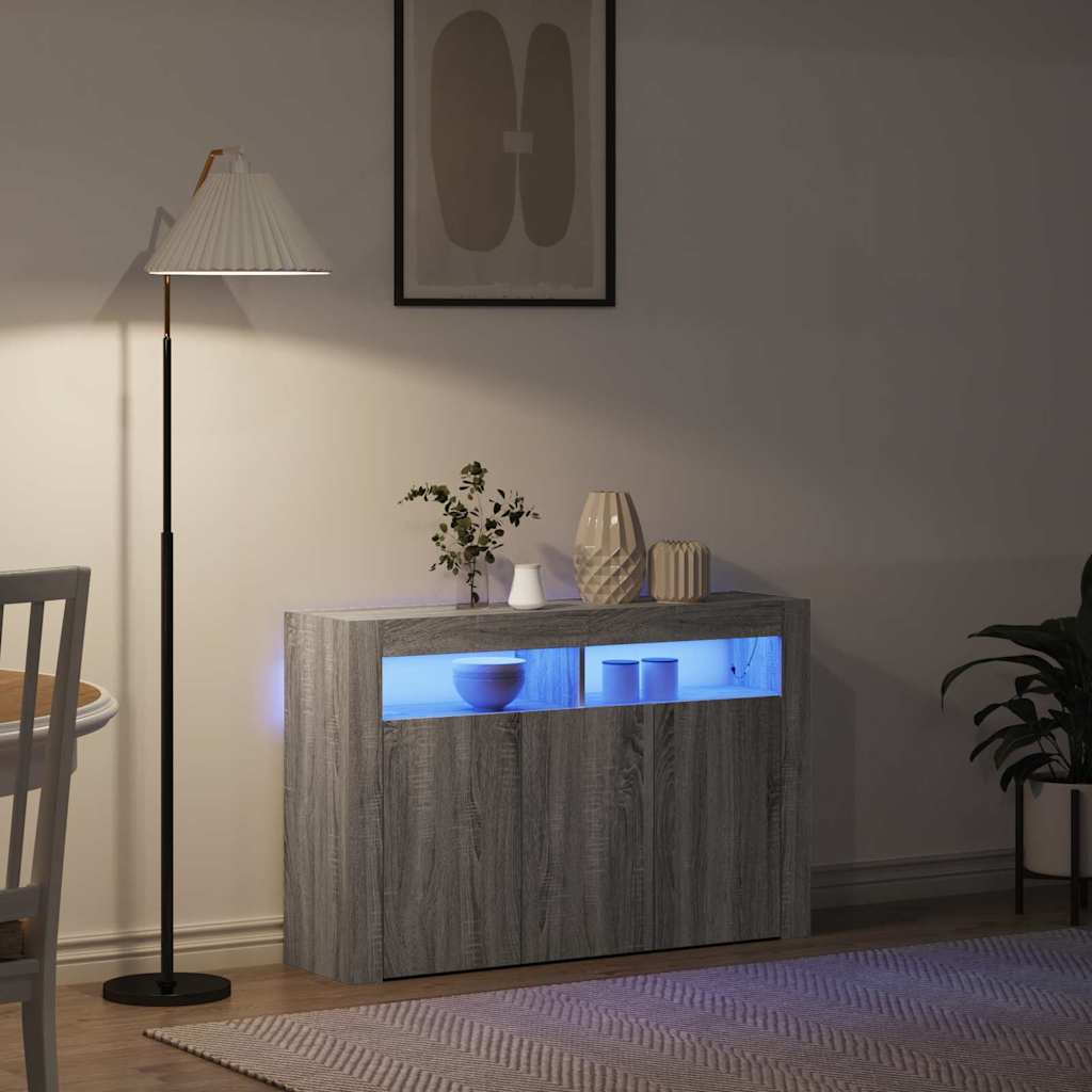 Sideboard Grey sonoma 116 x 30 x 75 cm Engineered wood