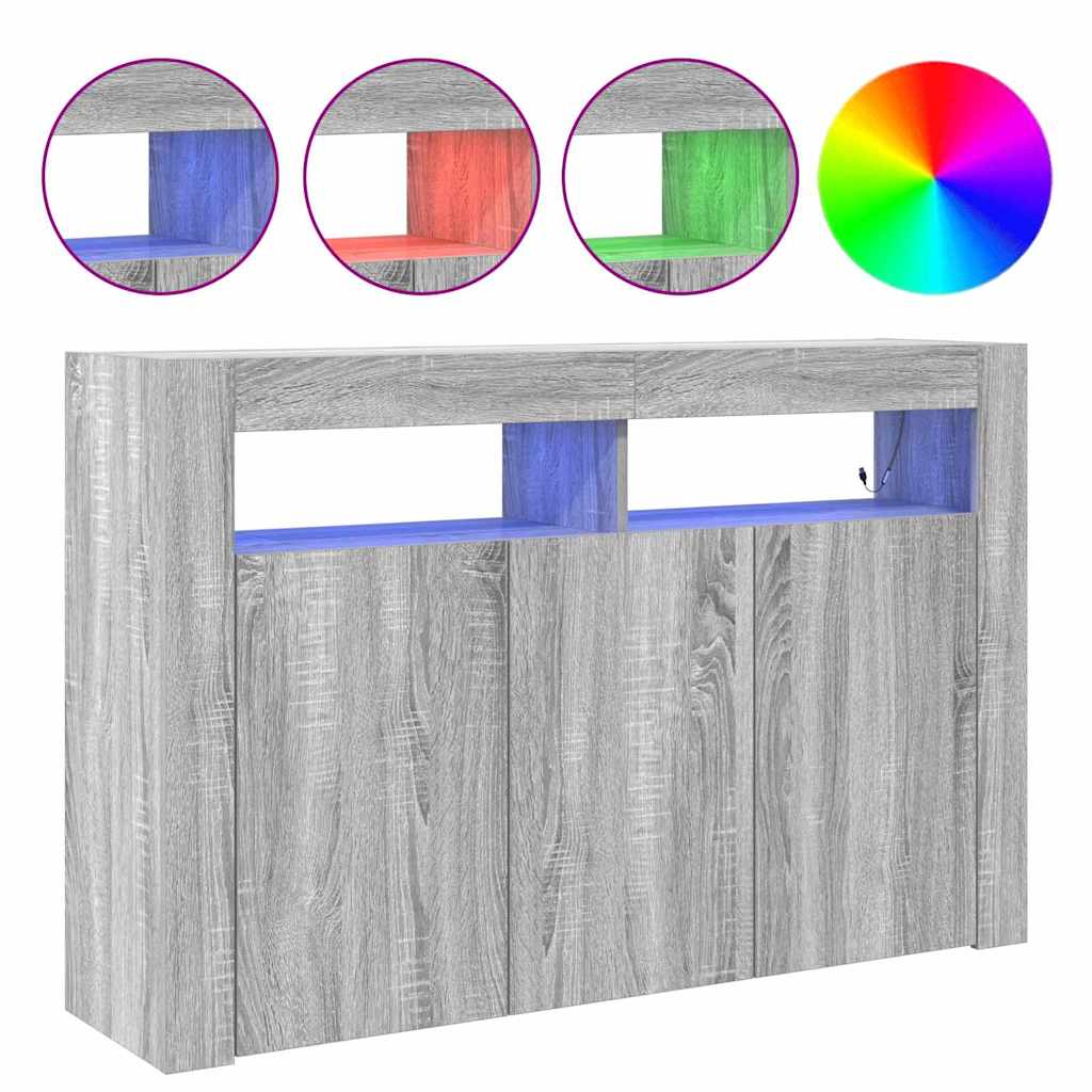 Sideboard Grey sonoma 116 x 30 x 75 cm Engineered wood