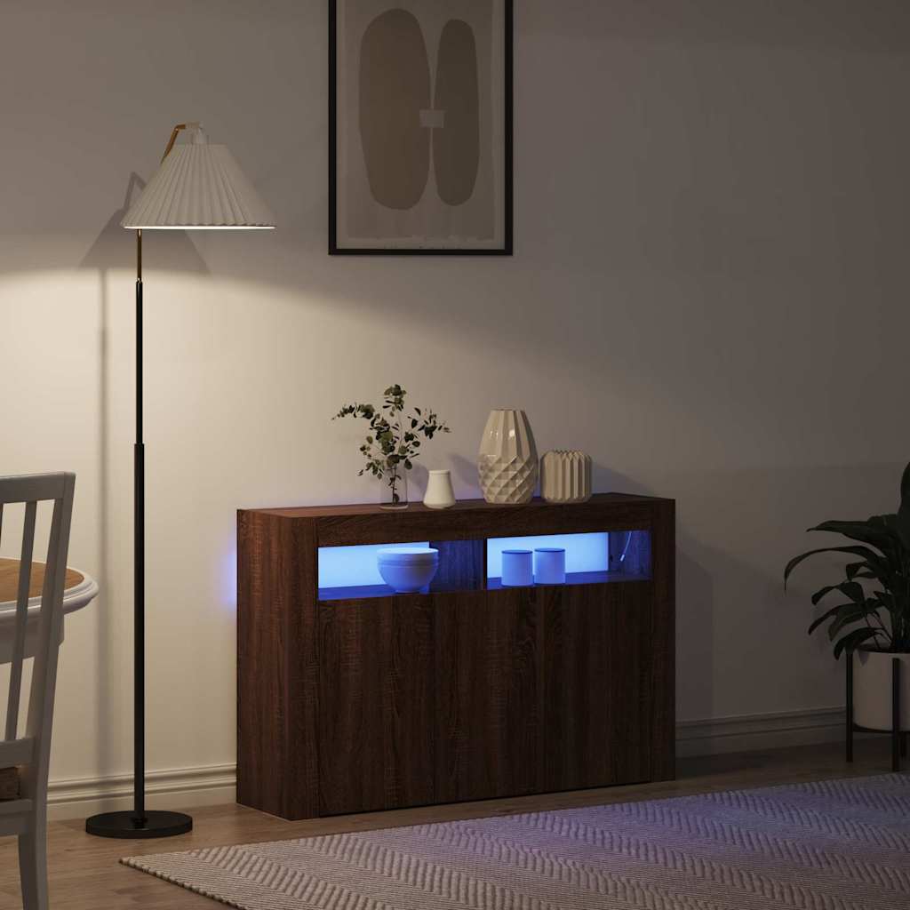 Sideboard Brown oak 116 x 30 x 75 cm Engineered wood