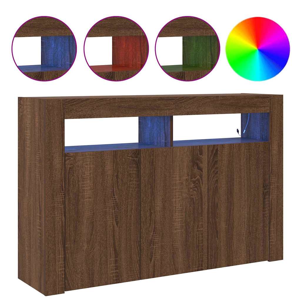 Sideboard Brown oak 116 x 30 x 75 cm Engineered wood