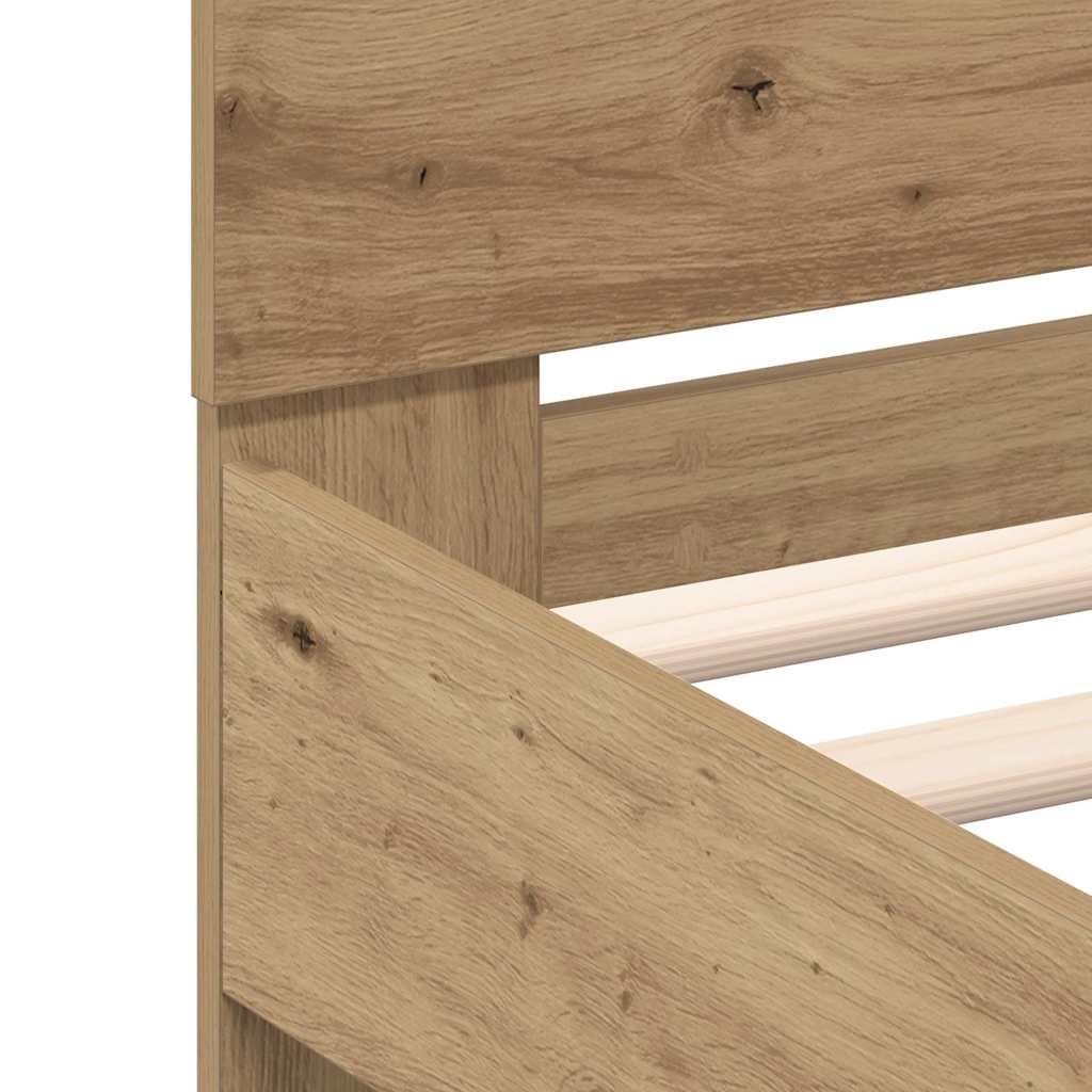 Bed Frame Artisan oak 150 x 200 cm Engineered wood