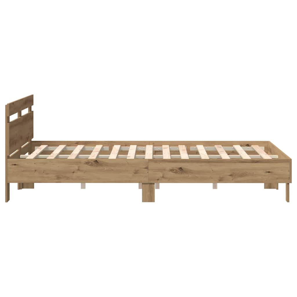 Bed Frame Artisan oak 140 x 190 cm Engineered wood