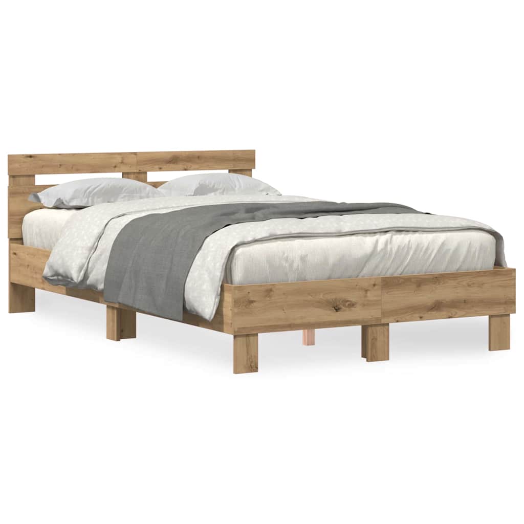 Bed Frame Artisan oak 135 x 190 cm Engineered wood