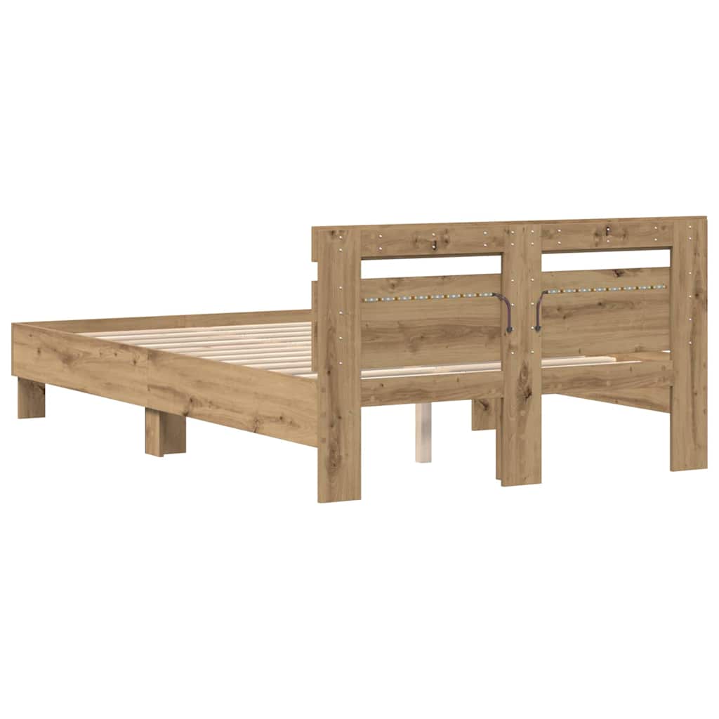 Bed Frame Artisan oak 135 x 190 cm Engineered wood