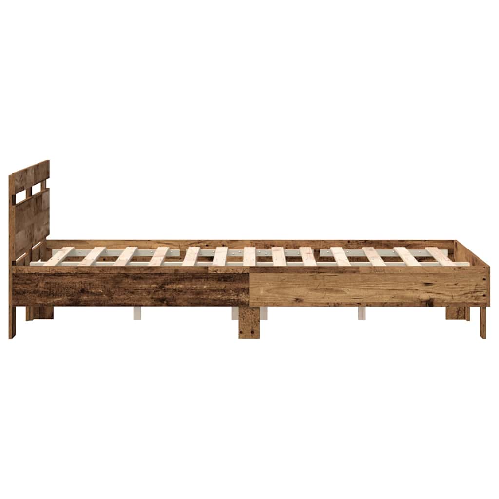 Bed Frame with Headboard Old wood 120 x 190 cm Engineered wood