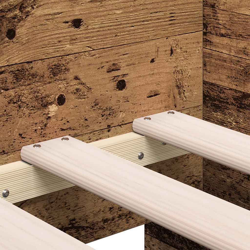 Daybed Frame with Drawers Old wood 100 x 200 cm Engineered wood