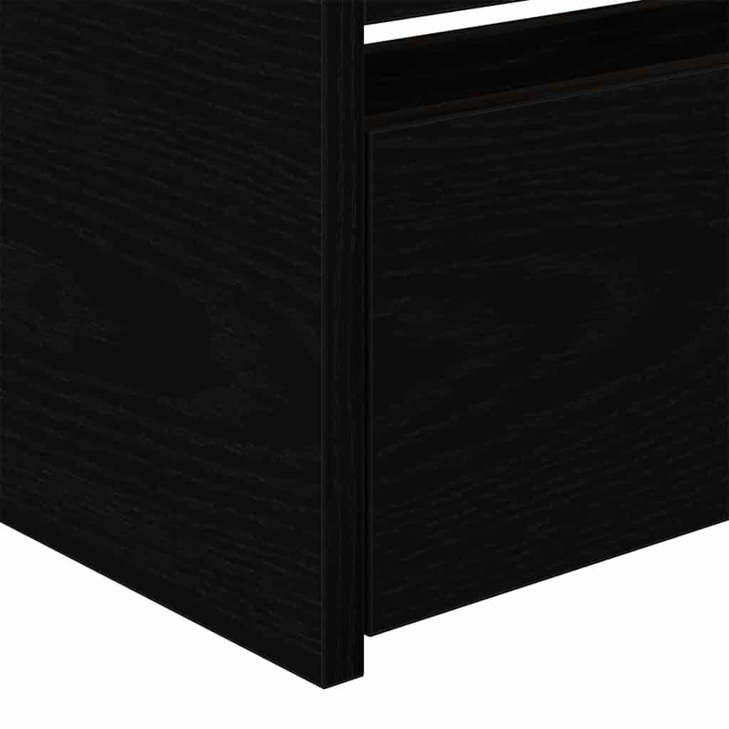 Daybed Frame with Drawers with Headboard Black oak 100 x 200 cm