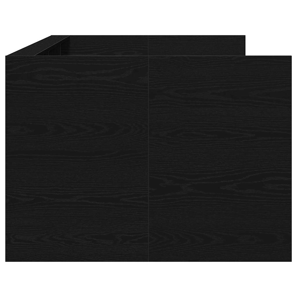 Daybed Frame with Drawers with Headboard Black oak 100 x 200 cm