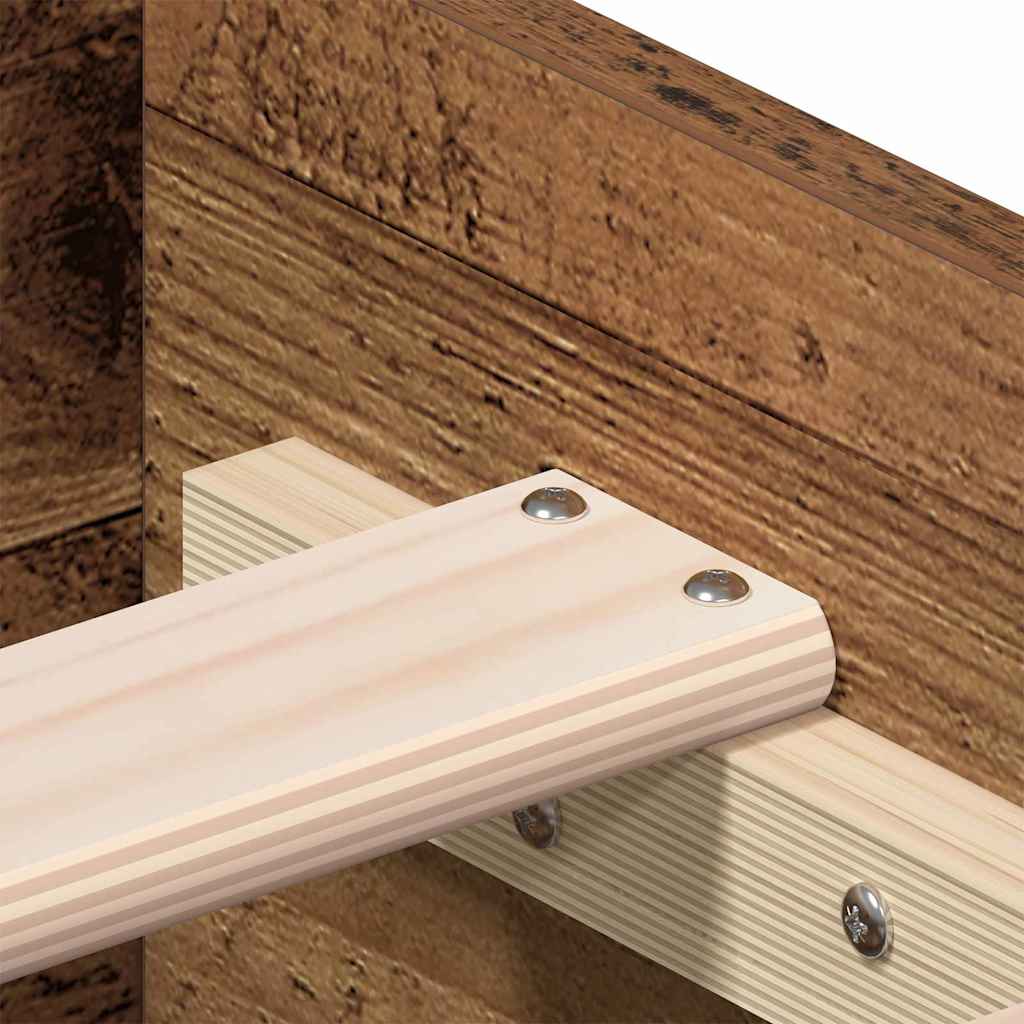 Bed Frame with Drawers Old wood 90 x 200 cm Engineered wood