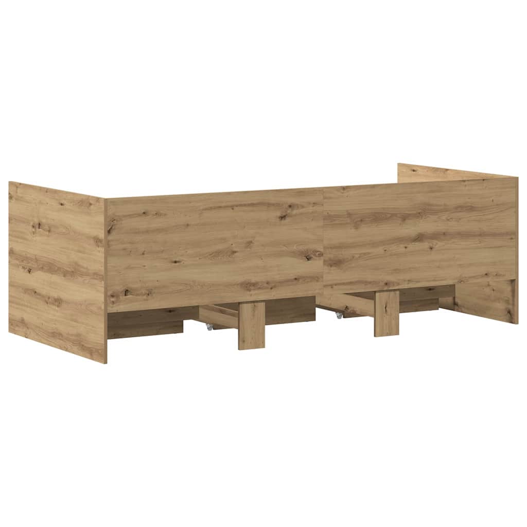 Daybed Frame with Drawers with Drawer Artisan oak 90 x 190 cm