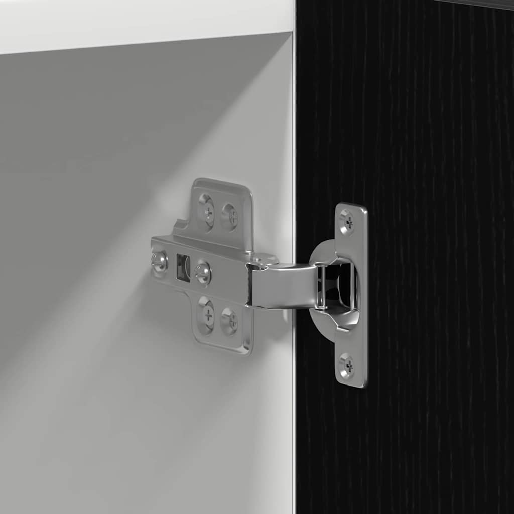 Microwave Cabinet with Shelf Riga Black oak 60 x 57 x 207 cm