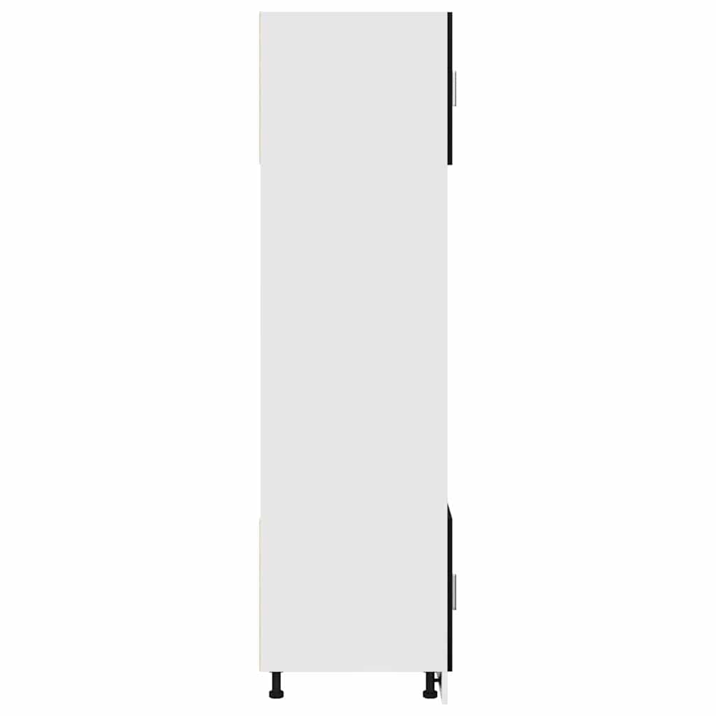 Microwave Cabinet with Shelf Riga Black oak 60 x 57 x 207 cm