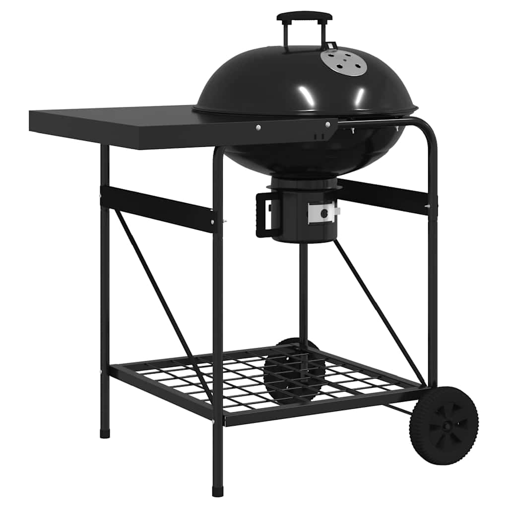 Outdoor Grill with Wheel Black 96 x 72 x 113 cm Metal