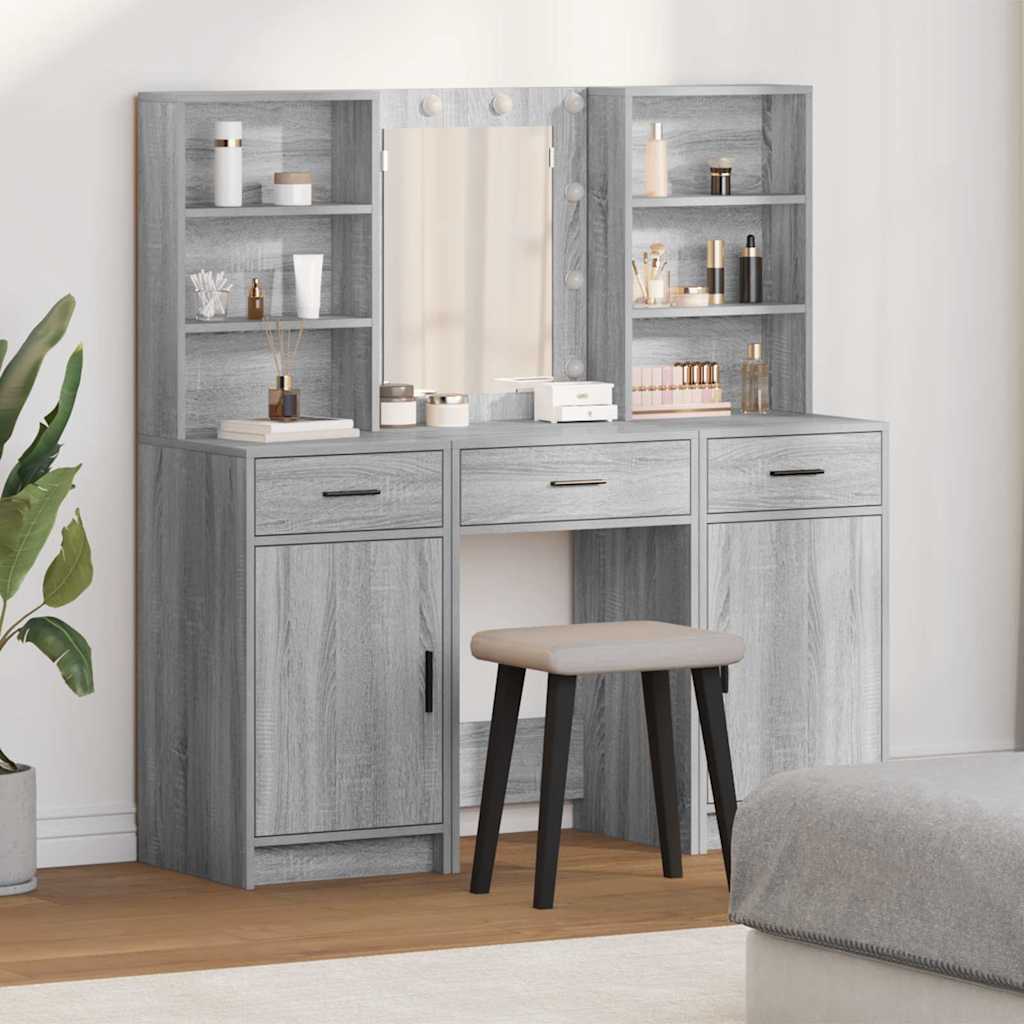 Dressing Table Set 3 Pcs 50 X 41 X 135 Cm Engineered Wood
