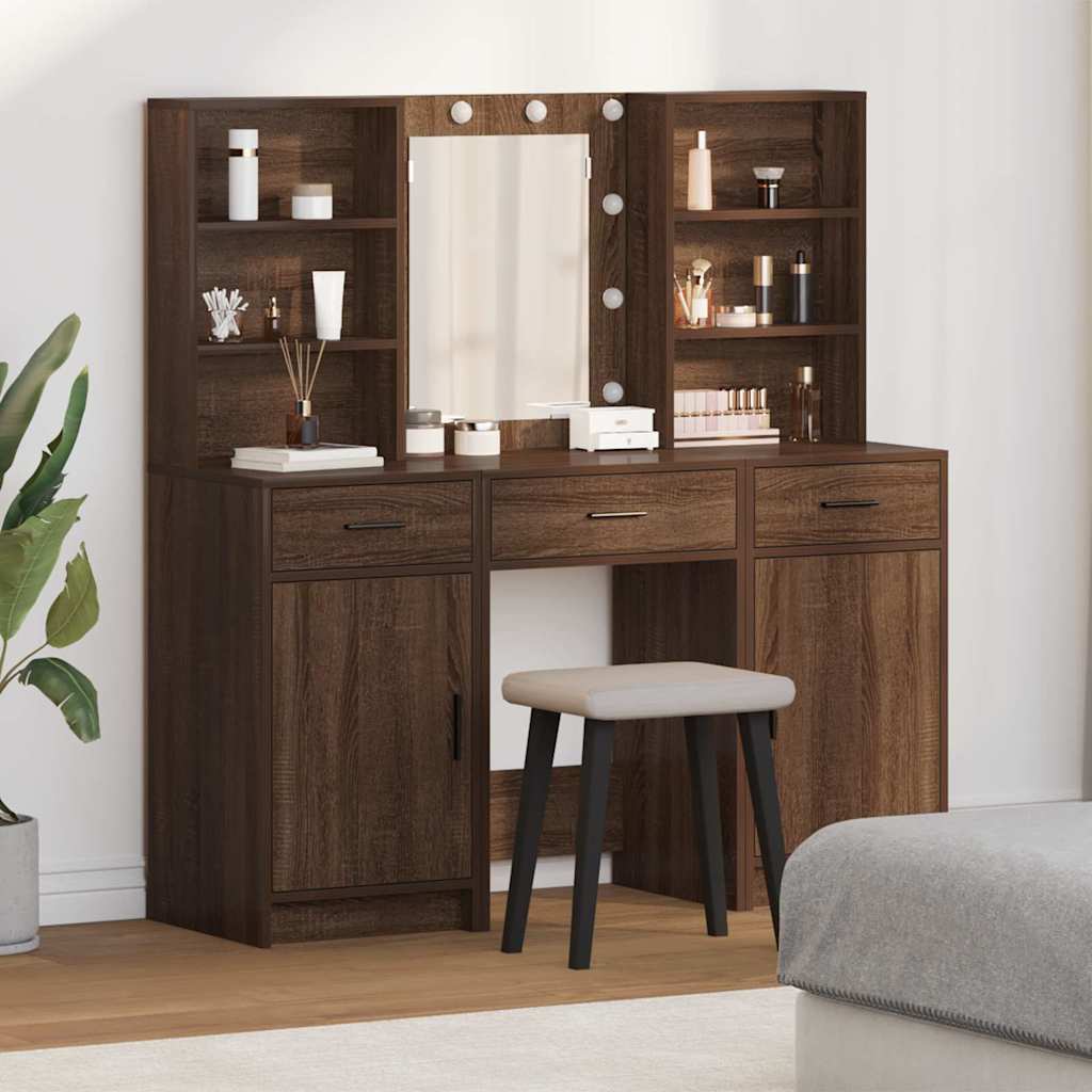 Dressing Table Set 3 Pcs 50 X 41 X 135 Cm Engineered Wood