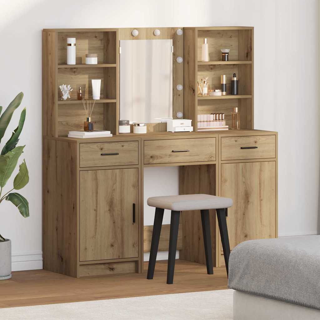 Dressing Table Set 3 Pcs 50 X 41 X 135 Cm Engineered Wood
